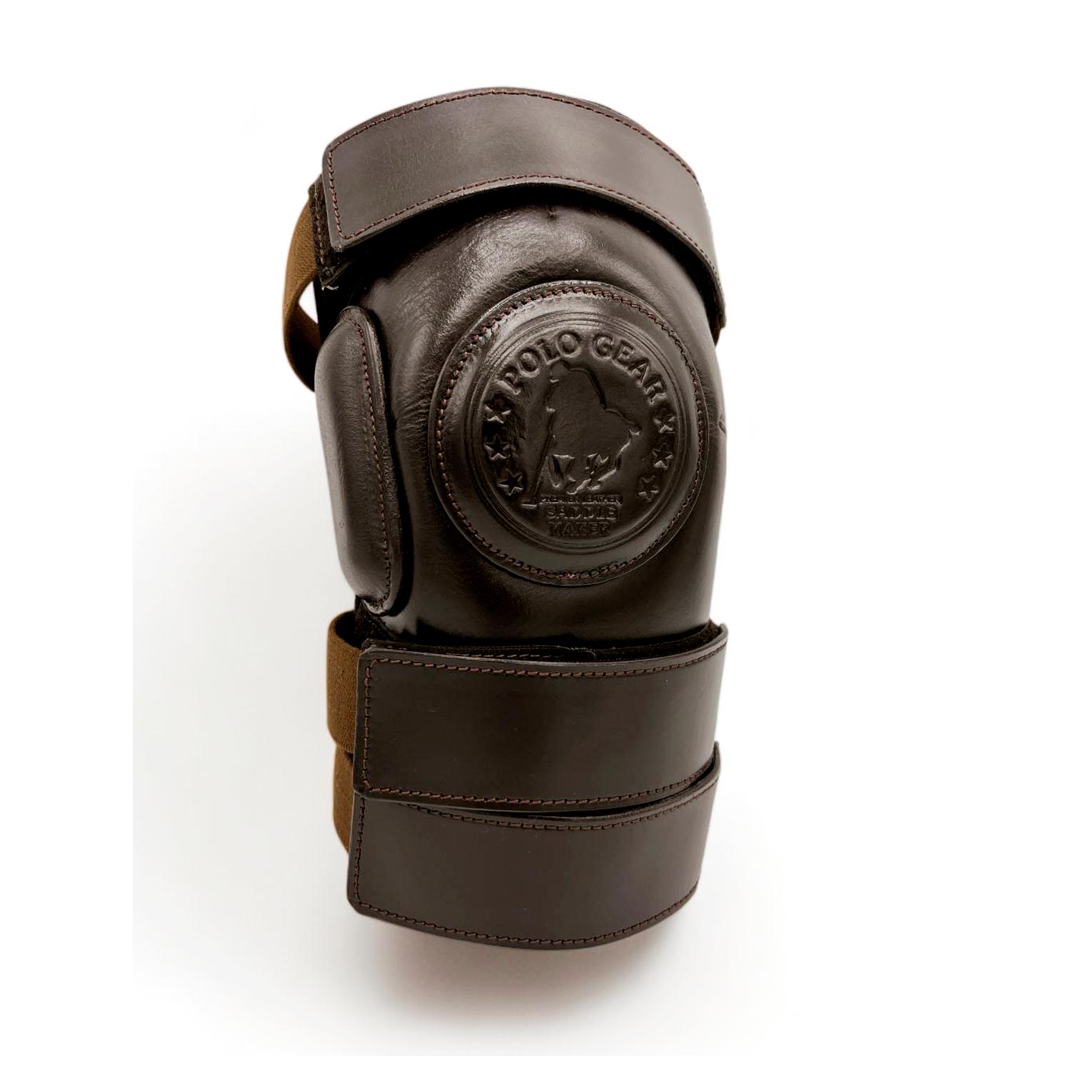 Polo Knee Guard - 3 Strap Velcro 12inch Leather