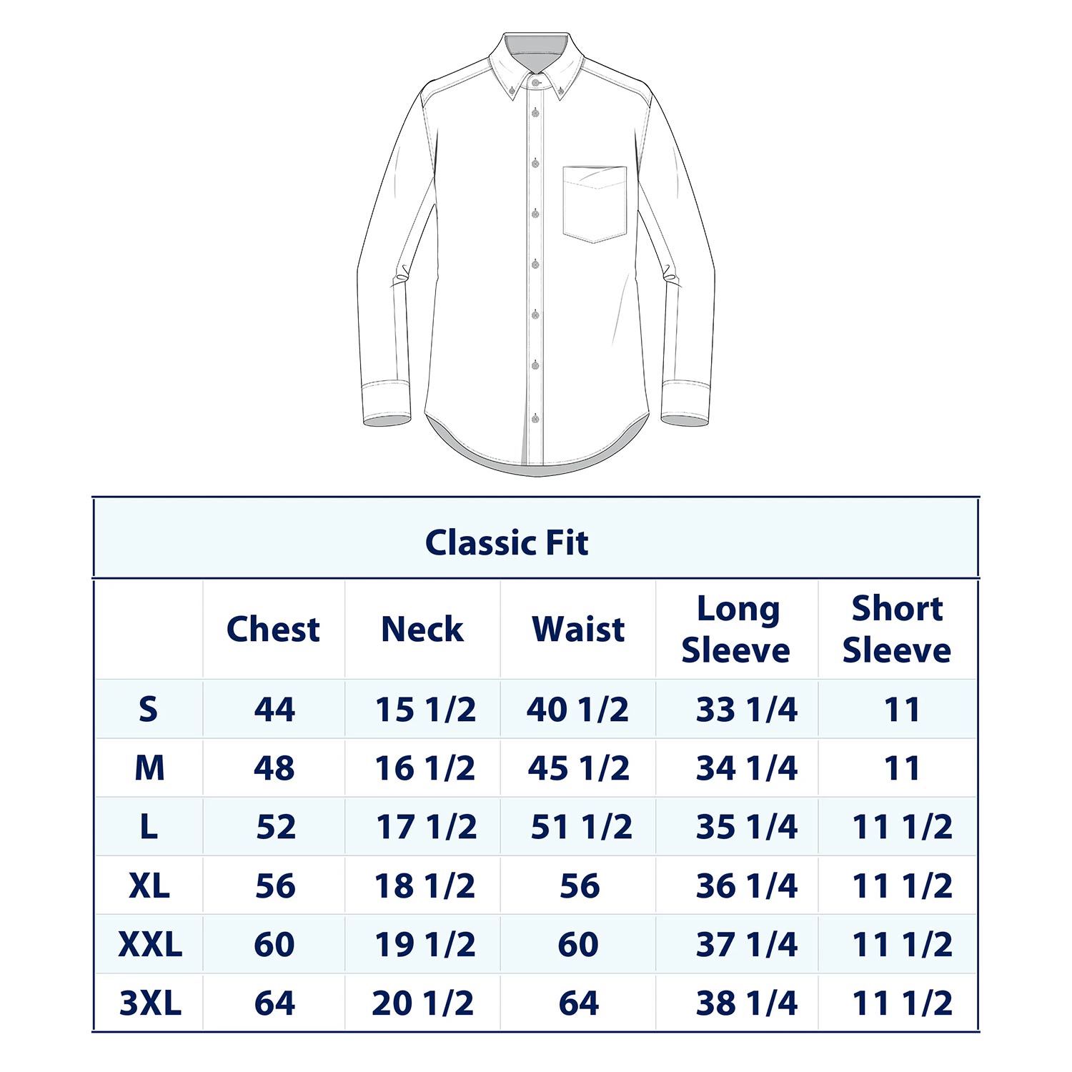 Polo Sport Shirt – Classic Fit Chart Size