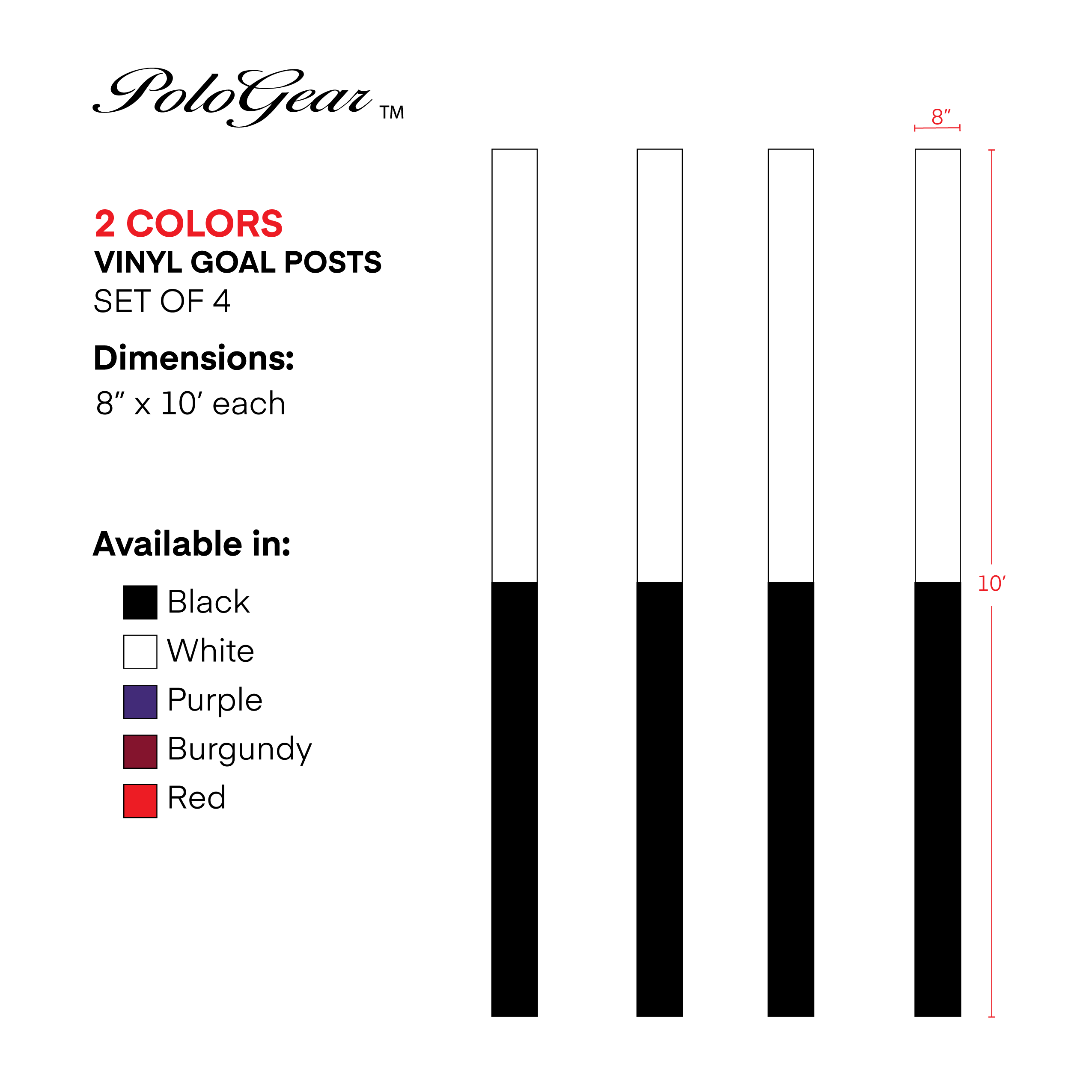 Polo Goal Posts - Vinyl - 2 Color