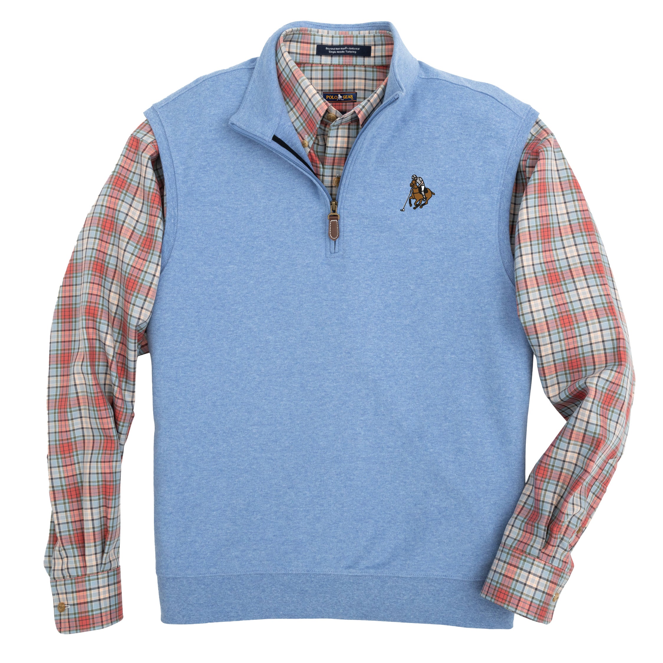 Polo Casual Quarter Zip Vest Silver Lake