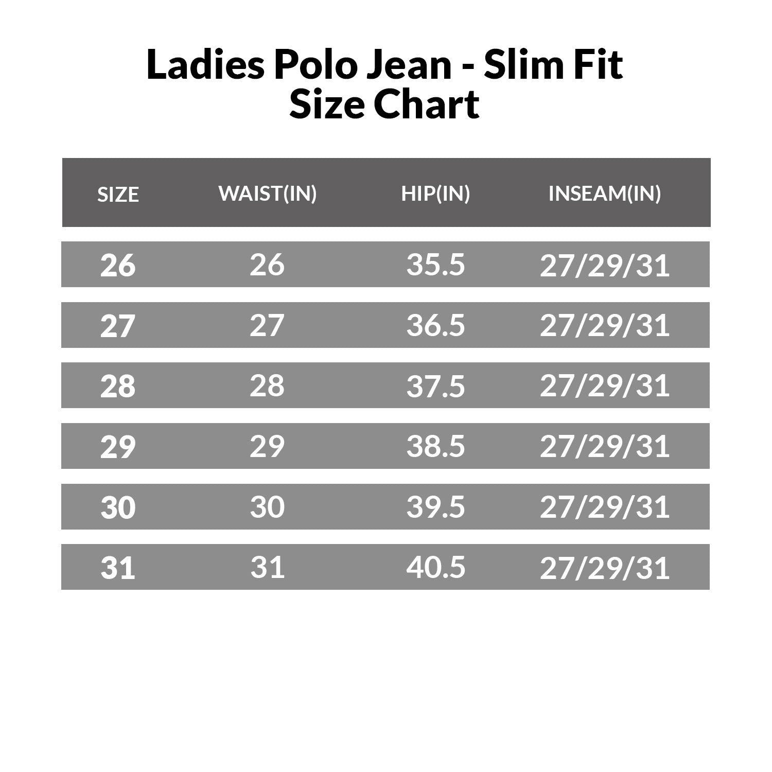 Ladies Polo Jean - Slim Fit