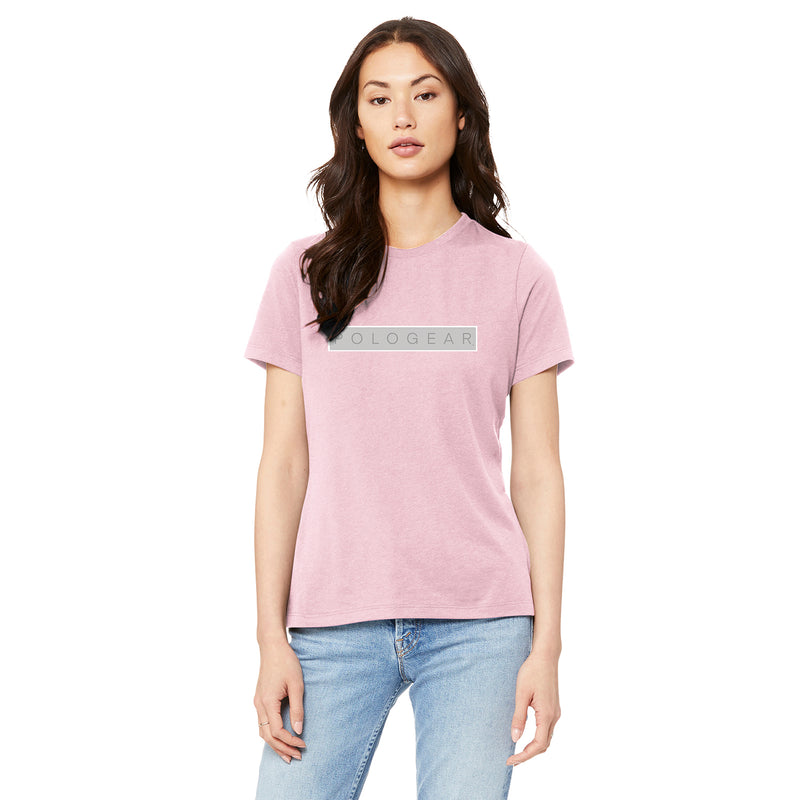 Ladies Polo T Shirt-Relaxed Fit Contemporary Logo