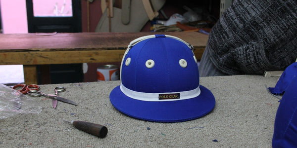 Blue polo helmet