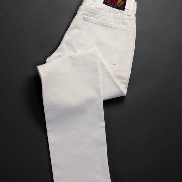 White jeans for playing polo Clearance