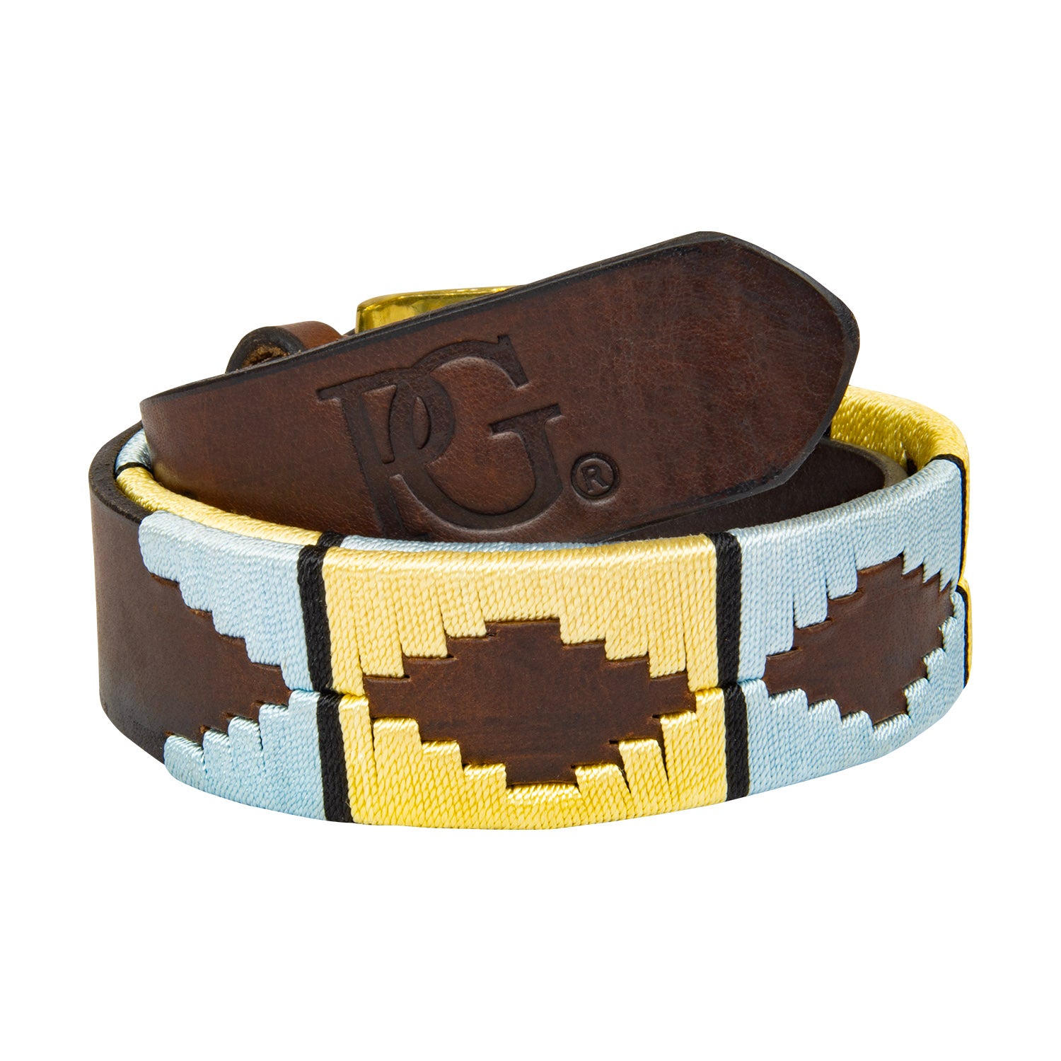 Polo Belt-Pampas Brown Sky Blue Yellow