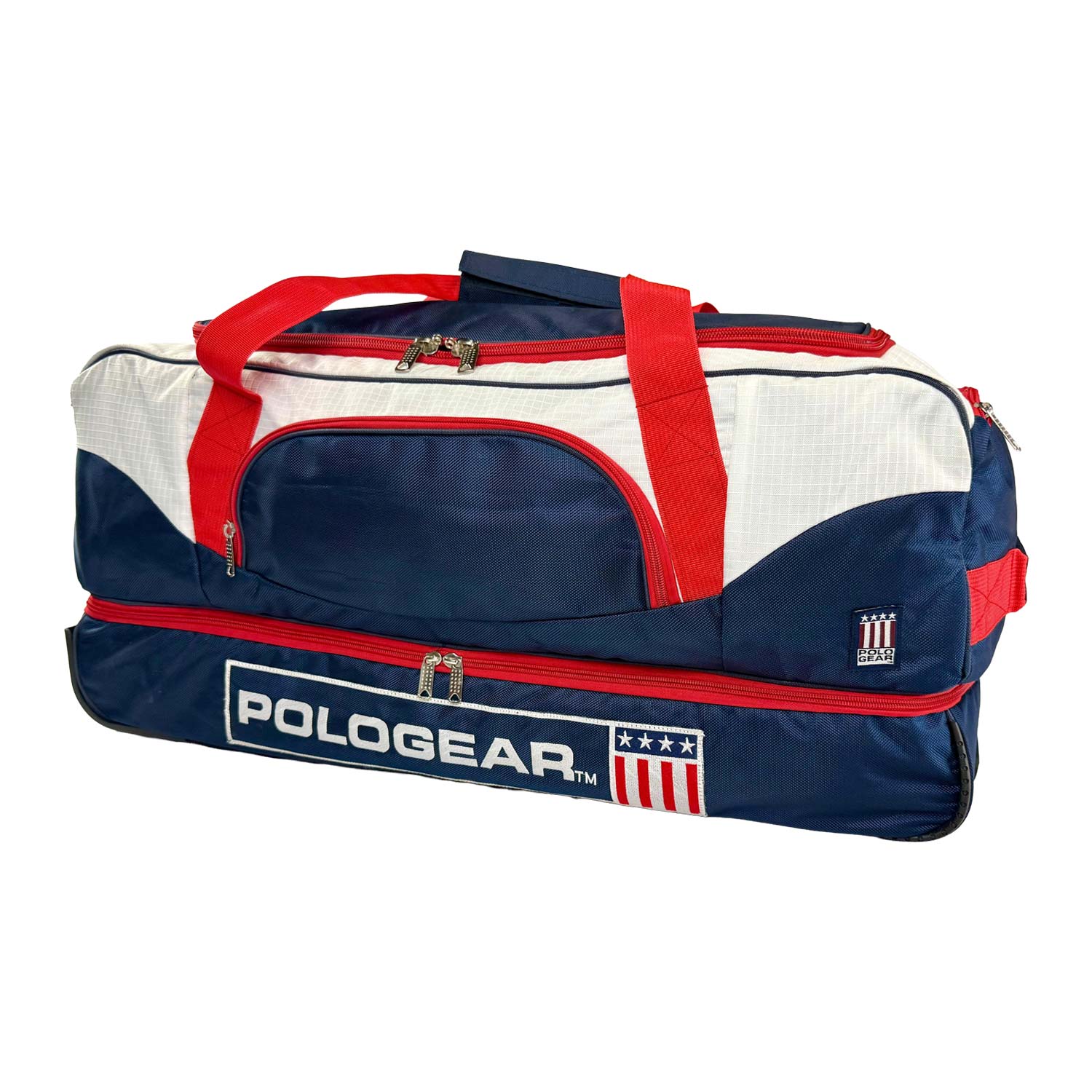 Polo Team Bag - Rolling Navy/White Front with PoloGear Logo