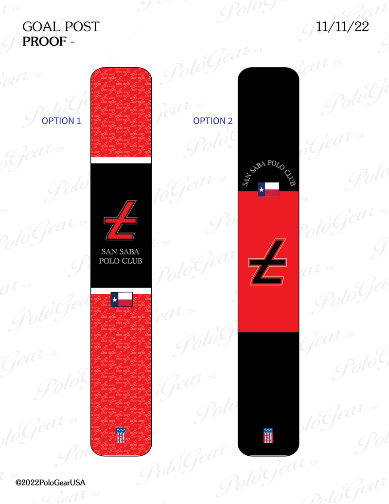 Polo Goal Posts- Sublimated Covers Only with Velcro Closure