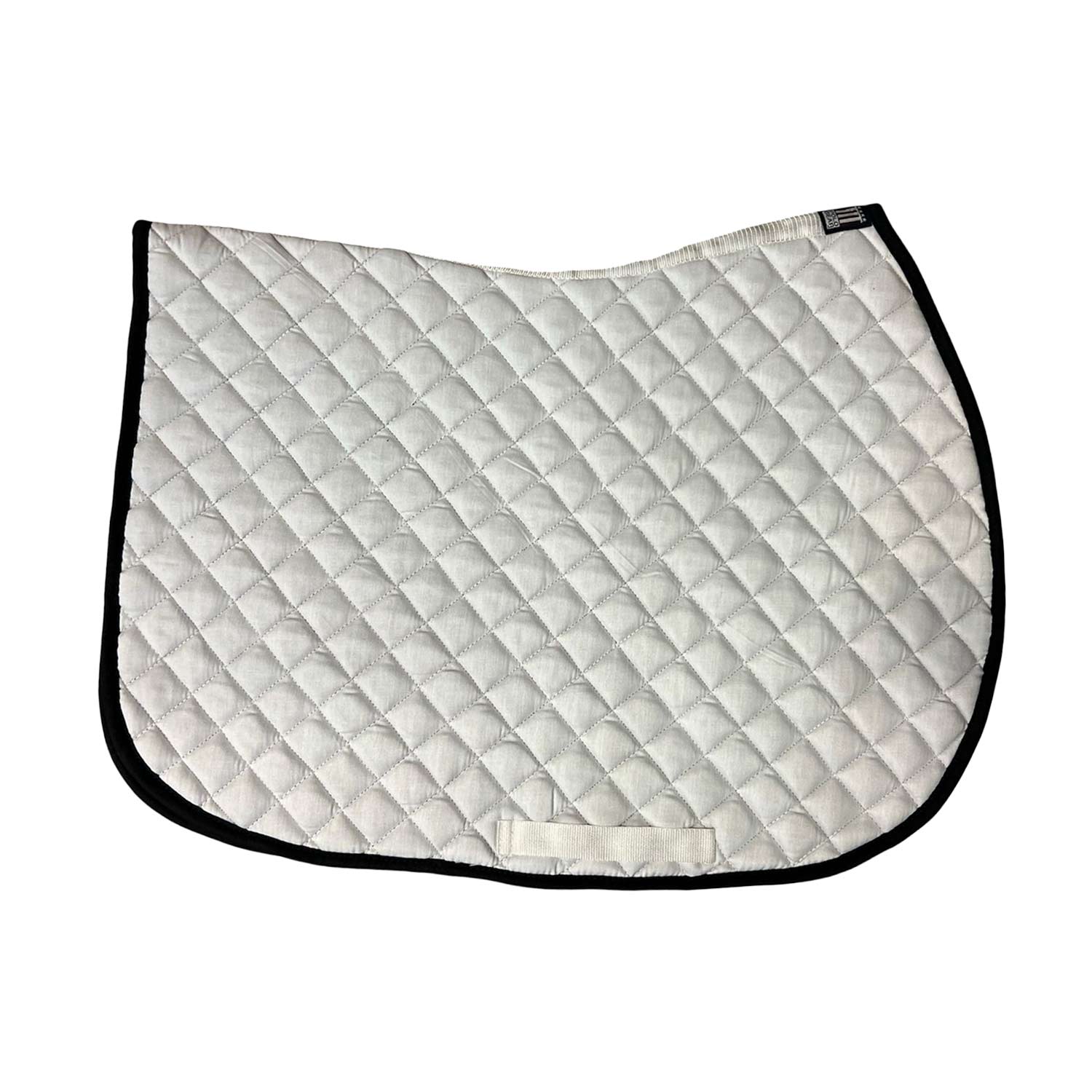White quilted saddle pad with black trim Deluxe Model