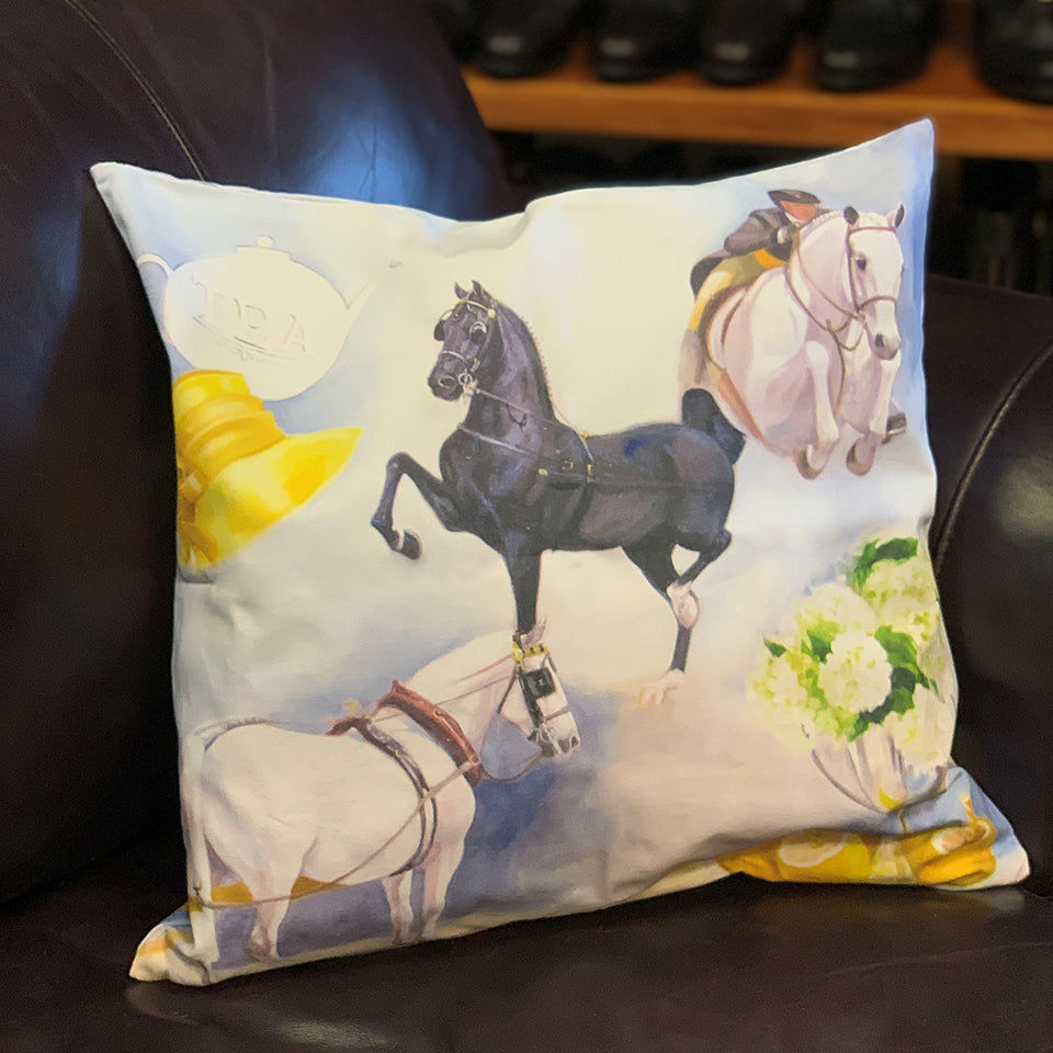 Cotton Canvas Pillow Cover - Royal Equestrian Dream