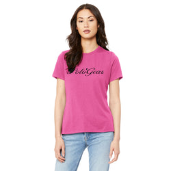 Ladies Polo T Shirt-Relaxed Fit Script Logo